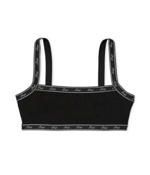 Bralette Escote Recto Negro Victoria's Secret Pink