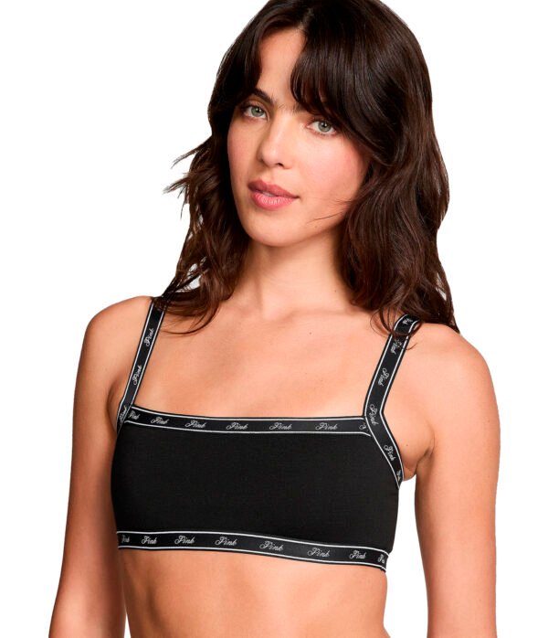 braletteernvsp2 Bralette Escote Recto Negro Victoria's Secret Pink