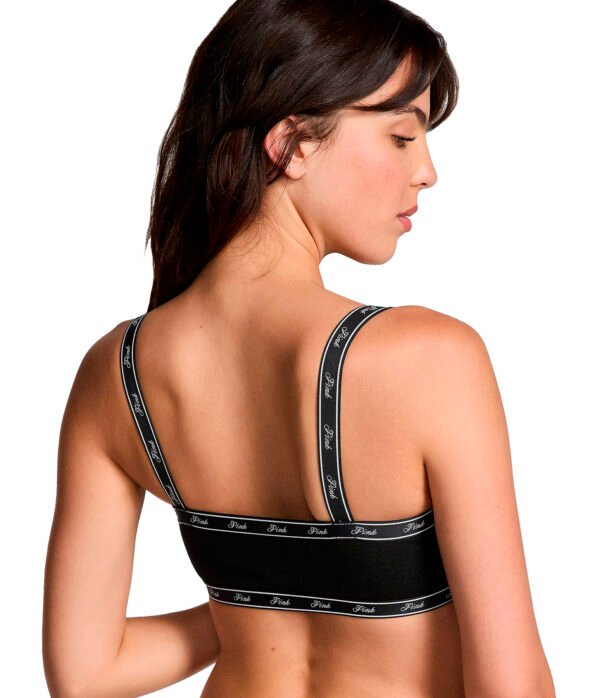 braletteernvsp3 Bralette Escote Recto Negro Victoria's Secret Pink