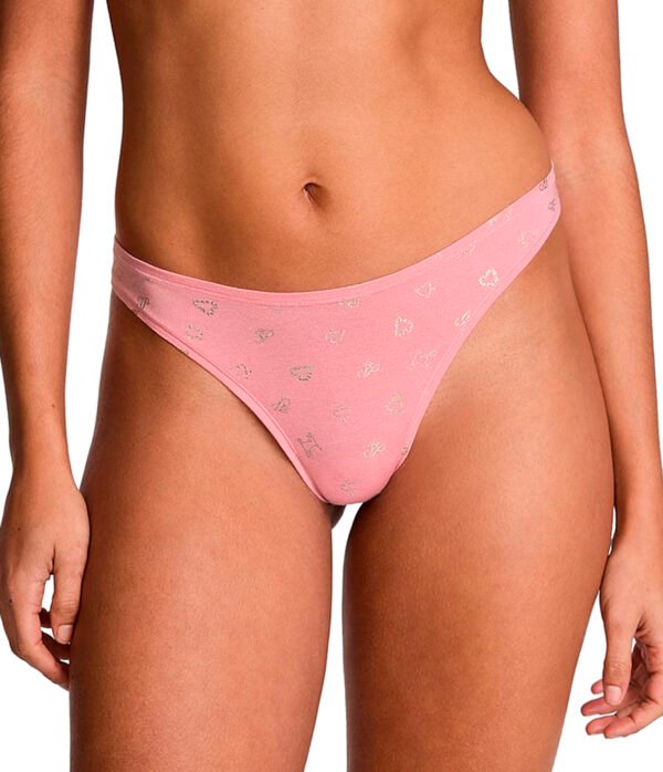 Panty Thong Cotton Chic Pink Victoria's Secret